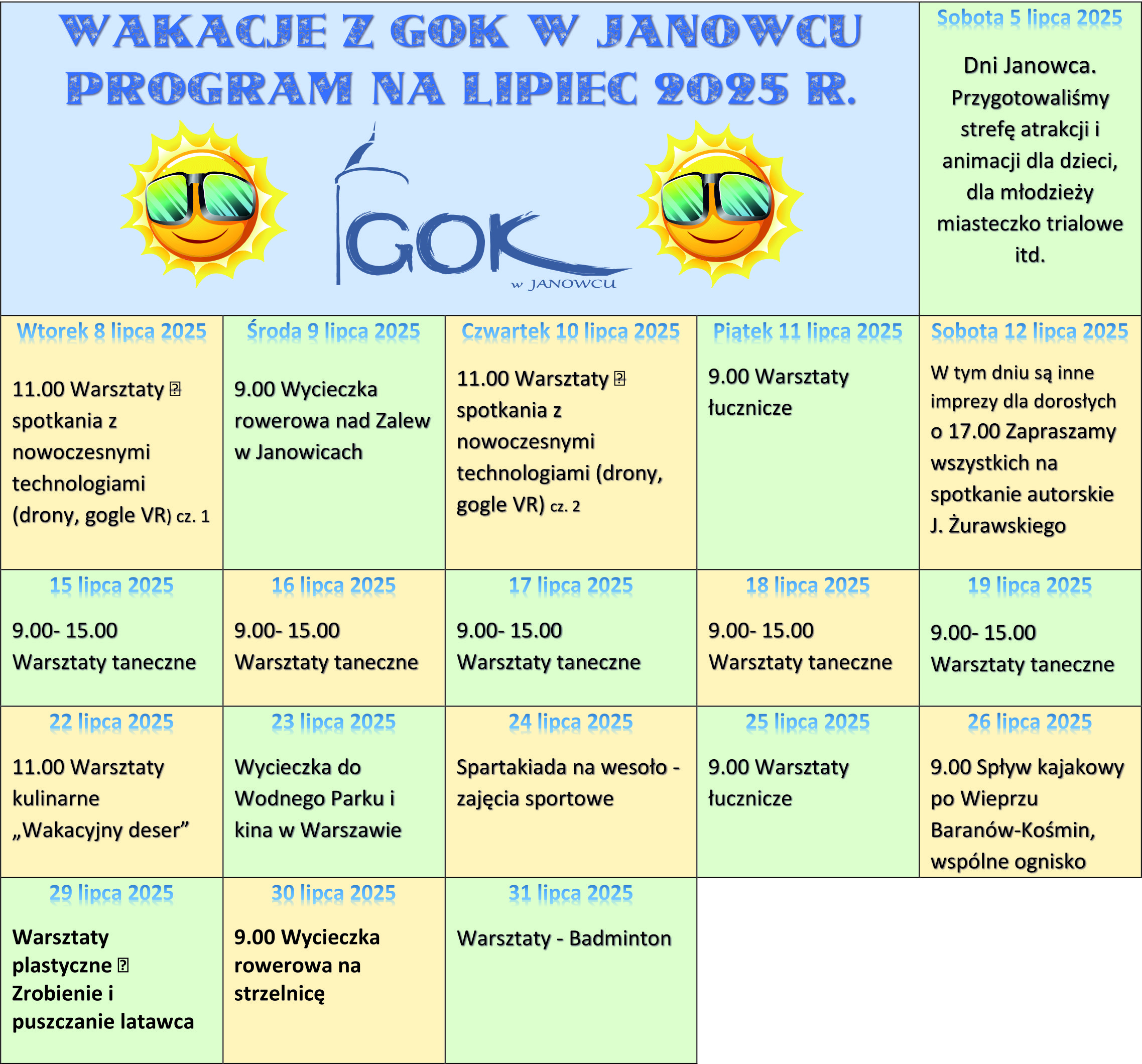 Wakacje z GOK w Janowcu