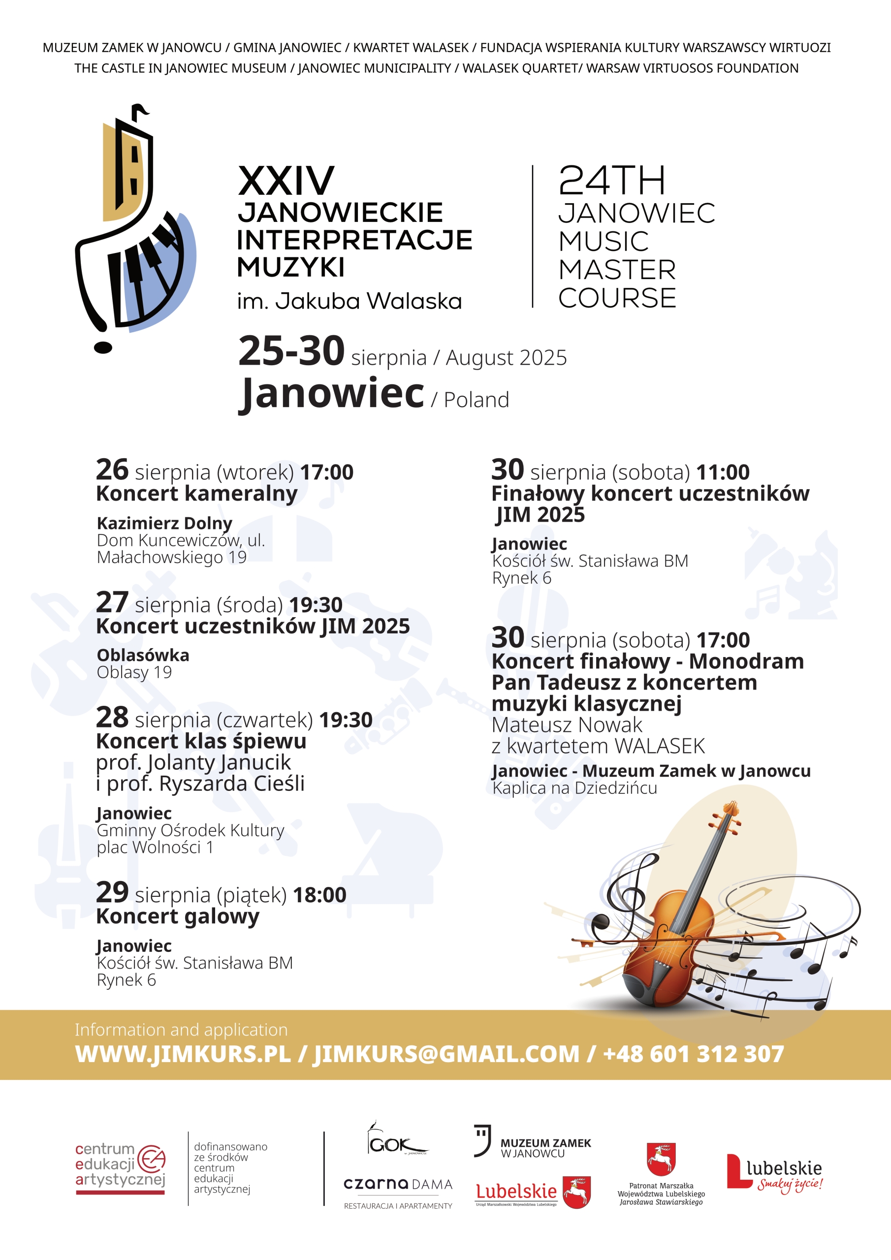 XXIV Janowieckie Interpretacje Muzyki im. Jakuba Walska